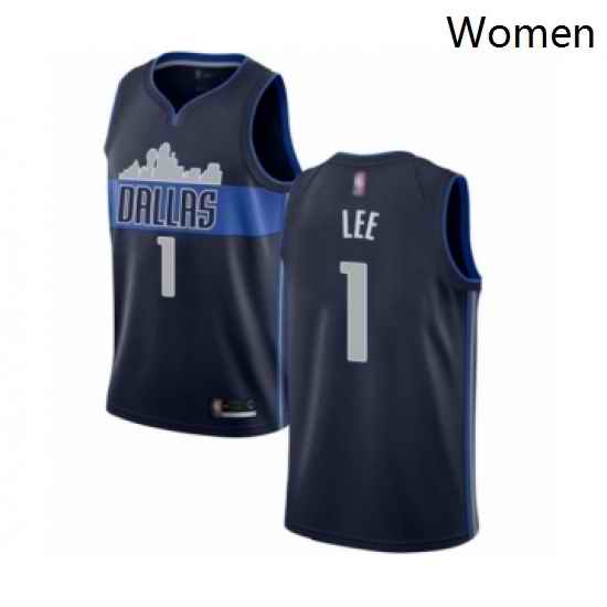 Womens Dallas Mavericks 1 Courtney Lee Authentic Navy Blue Basketball Jersey Statement Edition